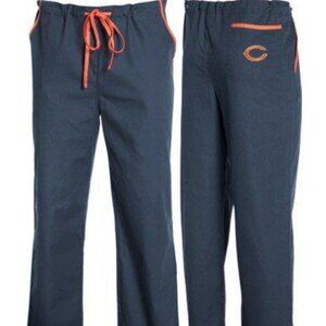 Chicago Bears NFL Team Apparel Scrub Duds Pants Navy Blue Orange NWT Size XS
